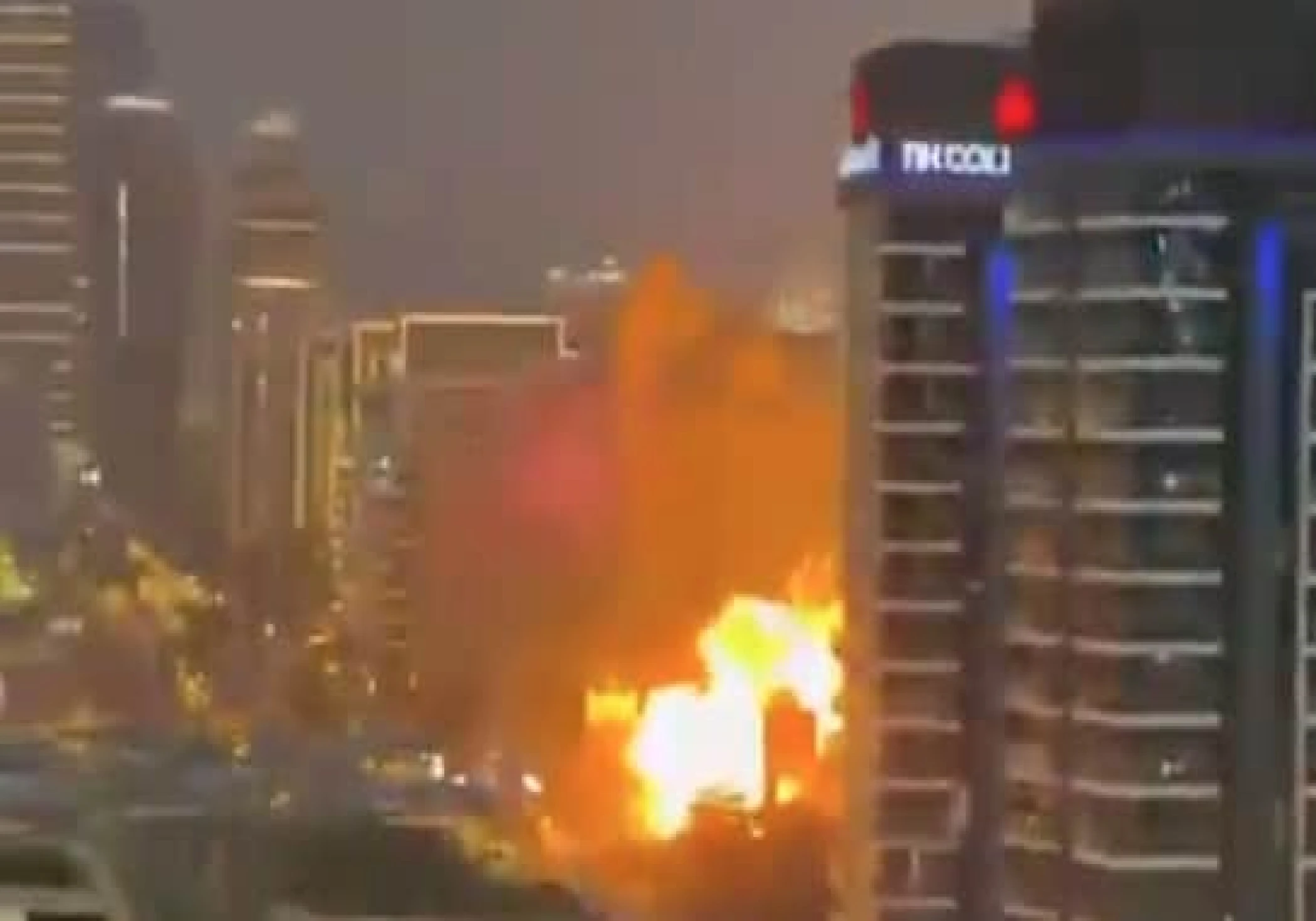 Video Shows Iranian Shahed Drone Striking Dubai, Huge Explosion